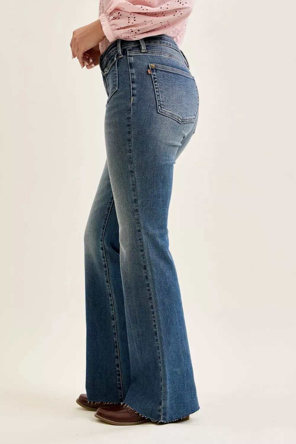 Hazel Blues® |  Judy Blue Mid Rise Flare Jeans with Front Flap Pockets