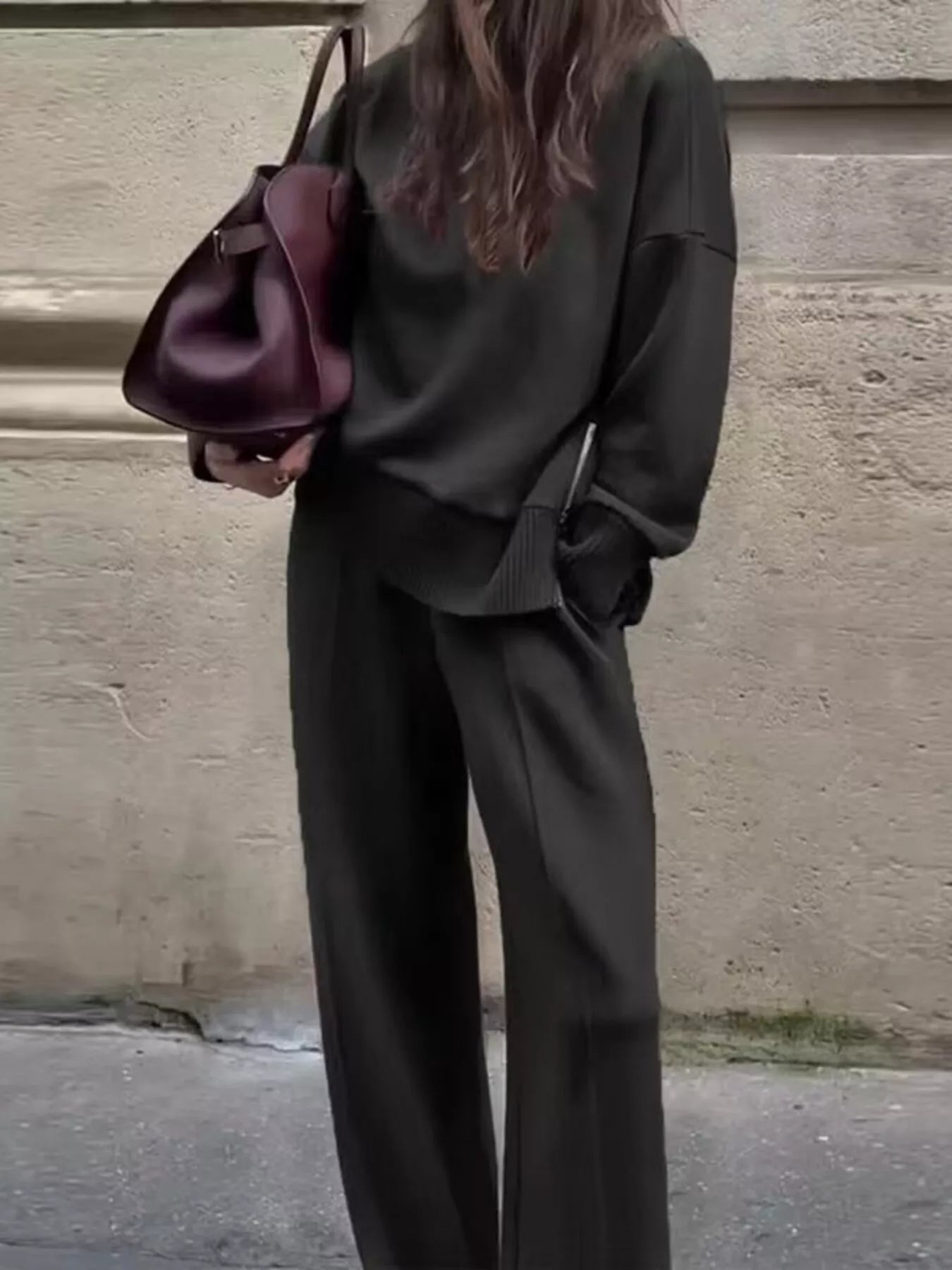 Hazel Blues® |  Turtleneck Side Zipper Sweatshirt and Pants Set