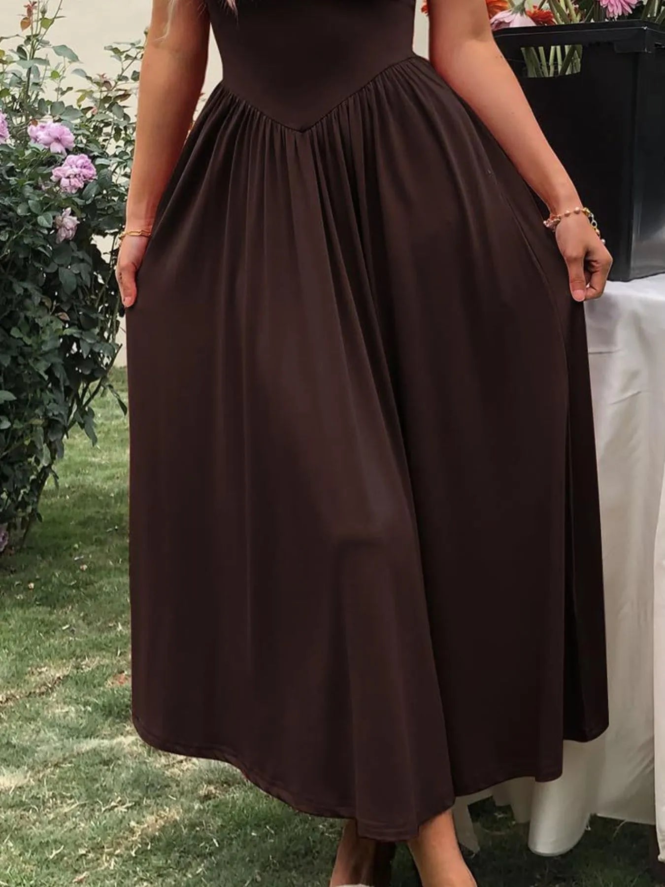 Hazel Blues® |  Sleeveless Midi Dress with Gathered Waist