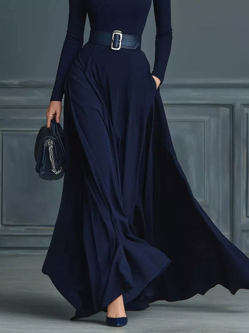 Hazel Blues® |  Turtleneck Long Sleeve Maxi Dress