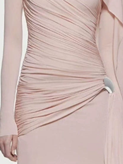 Hazel Blues® |  Ruched Draped Long Sleeve Maxi Dress