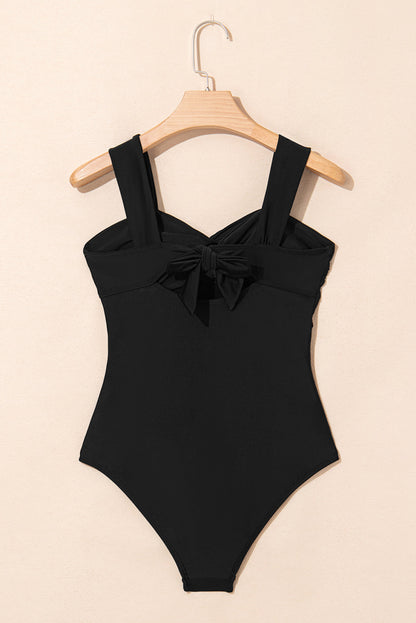 Hazel Blues® | Black Cut out Twist Bowknot Backless One Piece Swimsuit