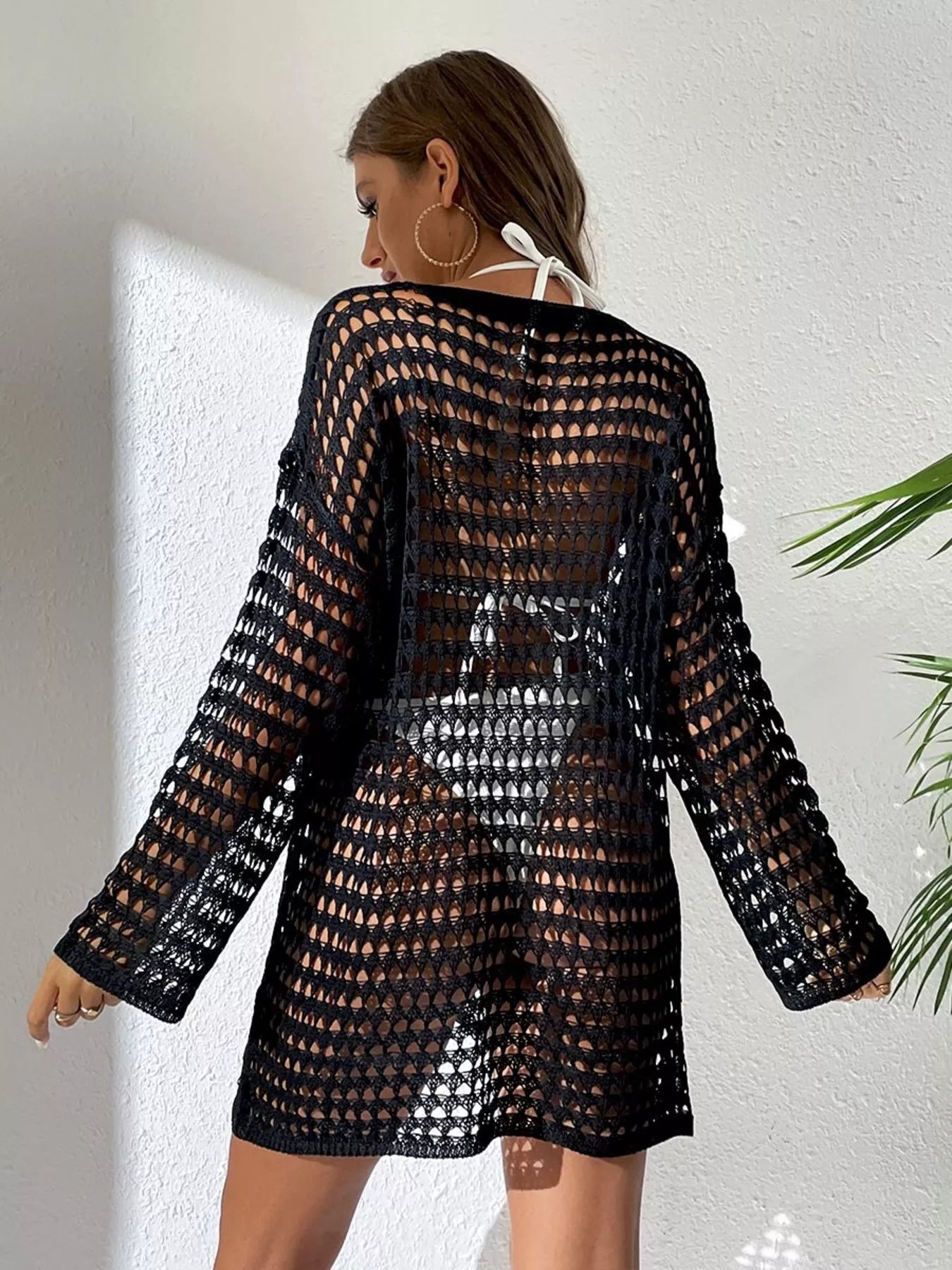 Hazel Blues® | Crochet Knit Long Sleeve Cover-Up