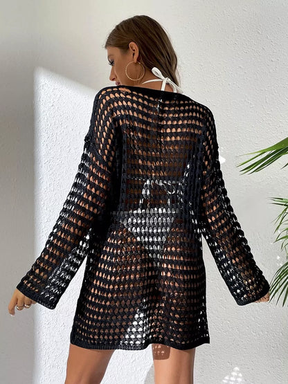 Hazel Blues® | Crochet Knit Long Sleeve Cover-Up