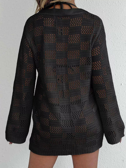 Hazel Blues® | Crochet Knit Tie Front Cover-Up