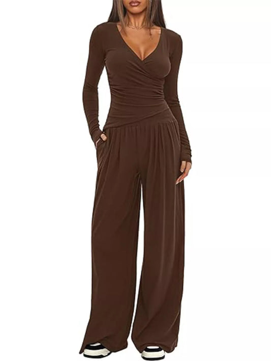Hazel Blues® |  Casual Long Sleeve Top and Pants Two-Piece Set