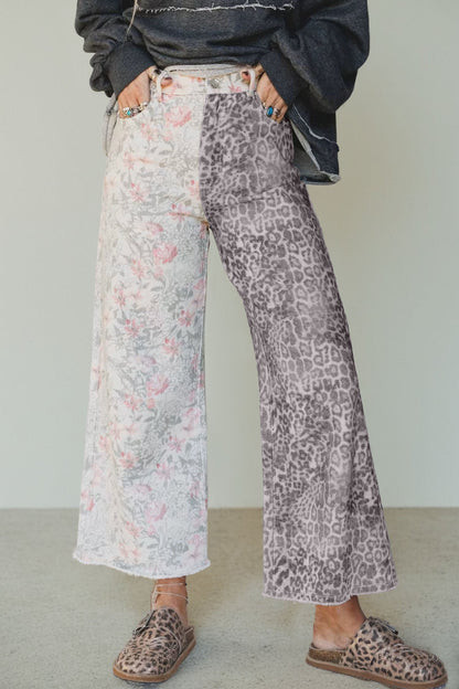 Hazel Blues® |  Leopard Love Jeans | Leopard Floral Jeans
