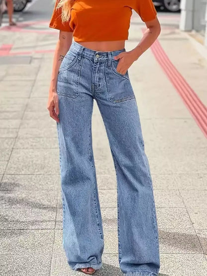 Hazel Blues® |  High-Waisted Wide Leg Jeans