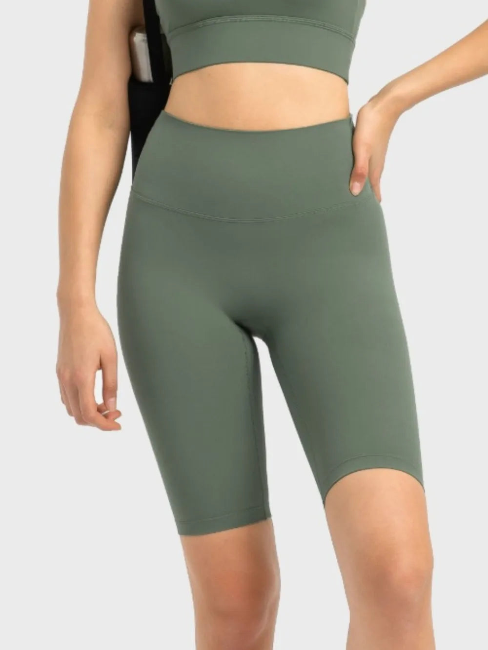 Hazel Blues® |  Millennia High Rise Wide Waistband Active Shorts