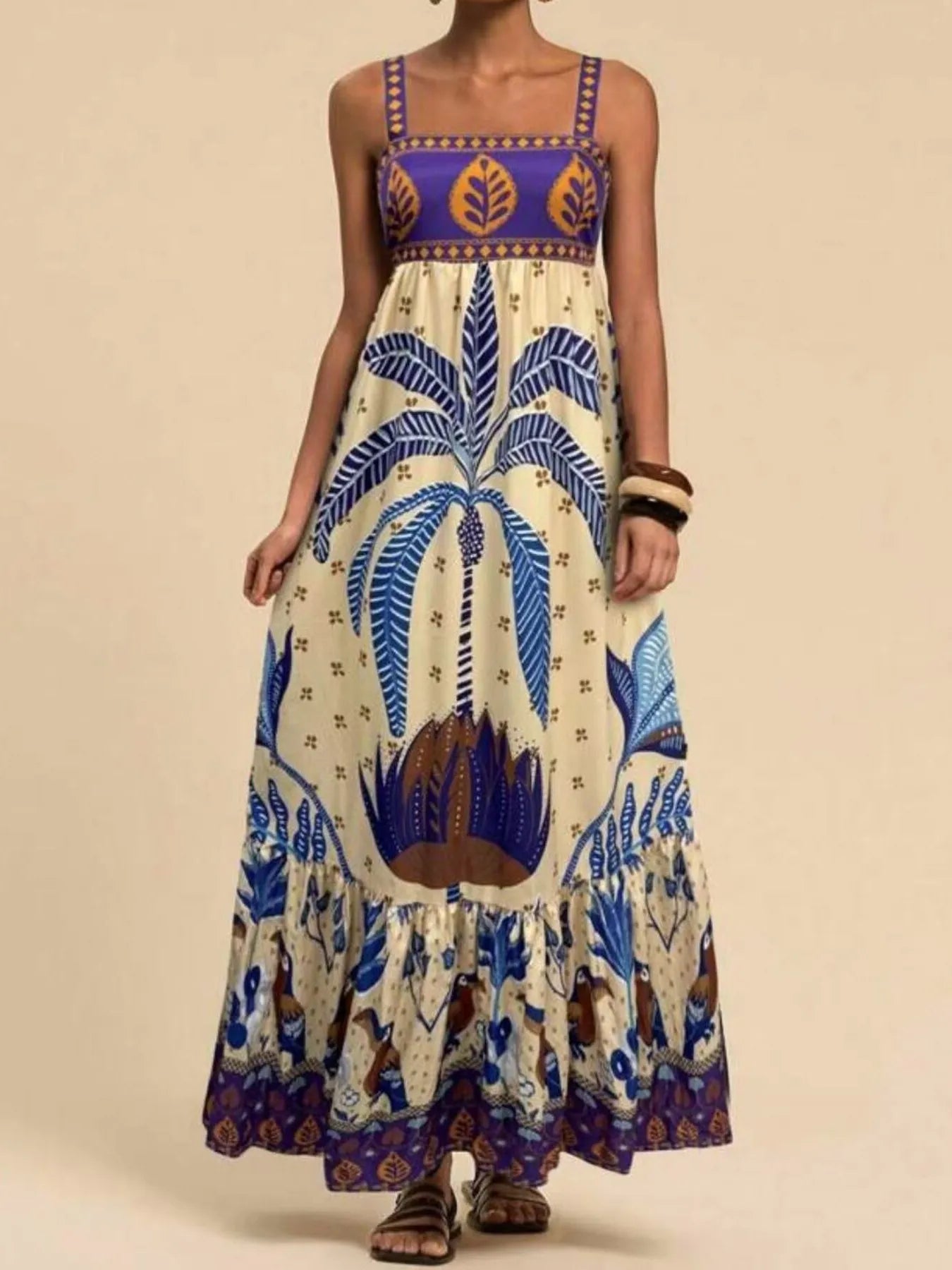 Hazel Blues® |  Tropical Print Maxi Cami Dress