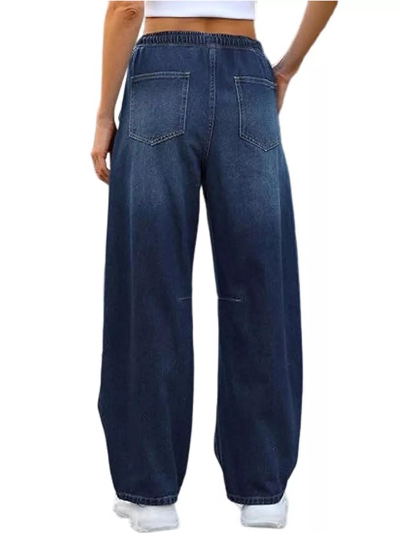 Hazel Blues® |  Elastic Waist Wide Leg Jeans