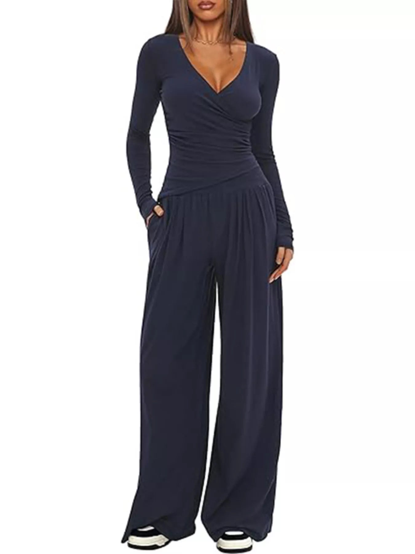 Hazel Blues® |  Casual Long Sleeve Top and Pants Two-Piece Set