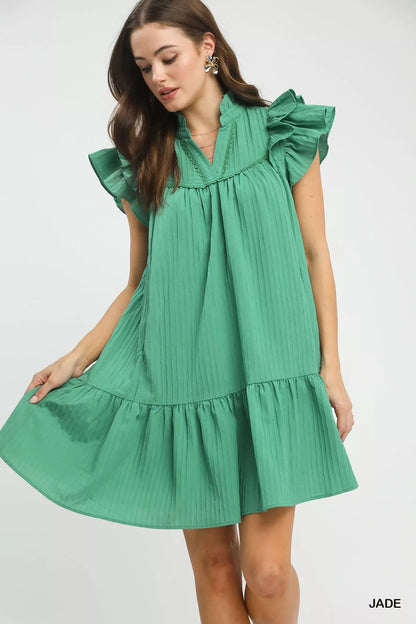 Hazel Blues® |  Umgee Flutter Sleeve Tiered Dress