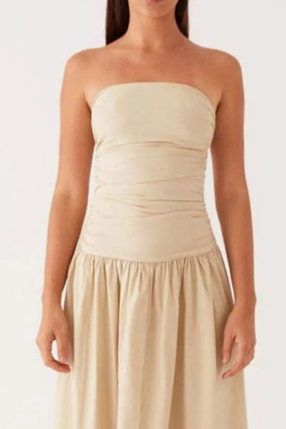 Hazel Blues® |  Strapless Ruched Maxi Dress