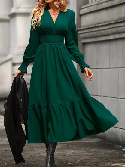 Hazel Blues® |  Surplice Long Sleeve Tiered Midi Dress