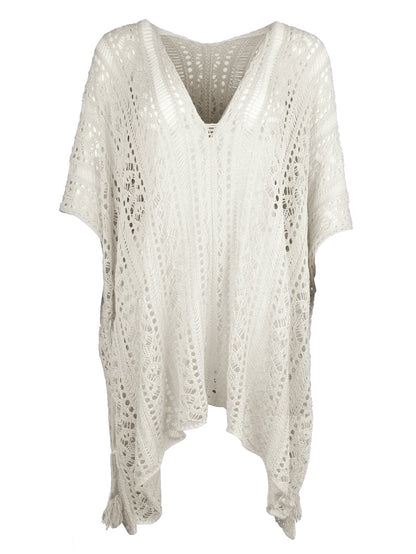 Hazel Blues® | Cutout V-Neck Cover-Up with Tassel