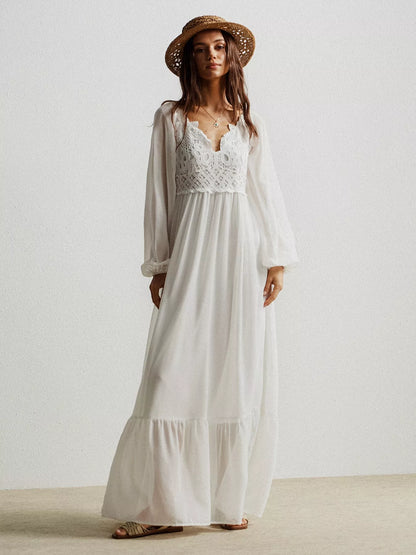 Hazel Blues® |  Boho Chic Crochet Lace Maxi Dress