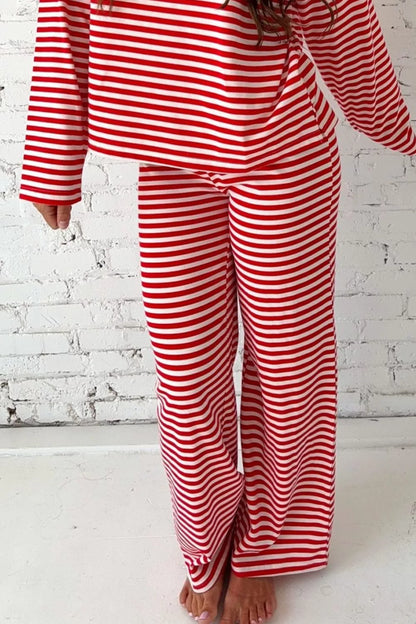 Hazel Blues® |  Striped Round Neck Top and Pants Set