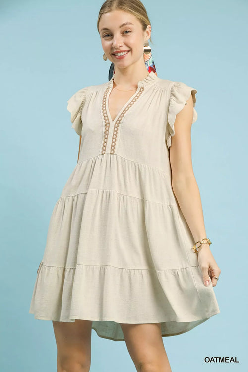 Hazel Blues® |  Umgee Linen Tiered Baby Doll Dress