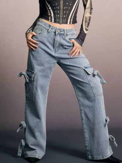 Hazel Blues® |  Bow Wide Leg Jeans