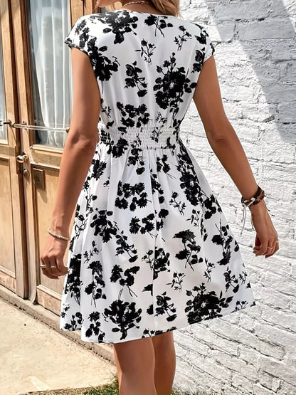 Hazel Blues® |  Floral Print Surplice Mini Dress