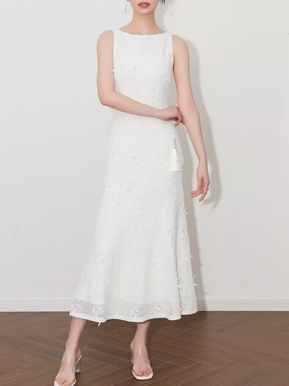 Hazel Blues® |  Sleeveless Floral Applique Midi Dress