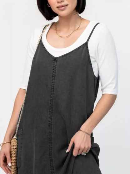 Hazel Blues® |  Casual Washed Denim Cami Maxi Dress