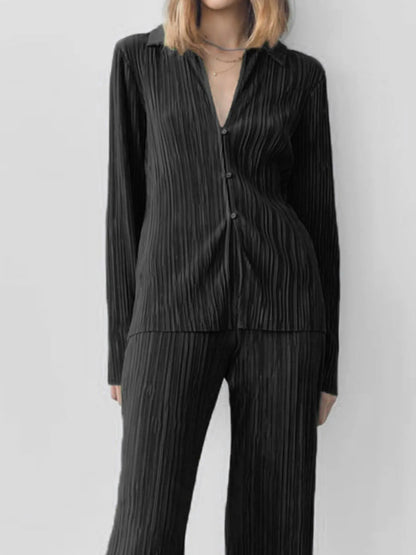 Hazel Blues® |  Texture Long Sleeve Top and Pants Lounge Set