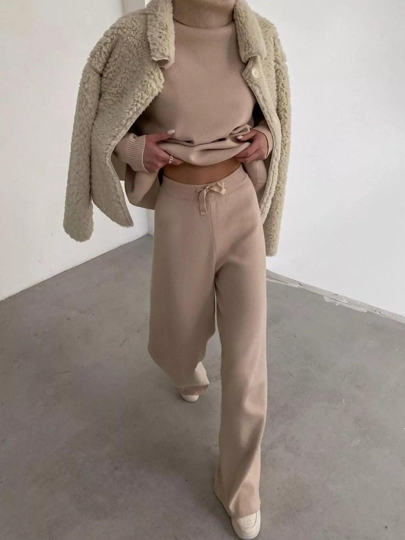 Hazel Blues® | Turtleneck Long Sleeve Top and Pants Sweater Set
