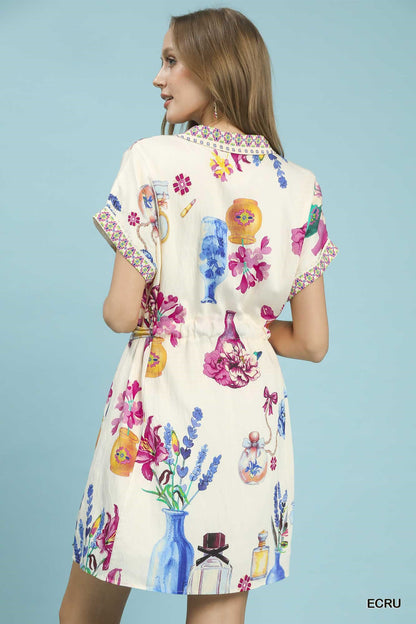 Hazel Blues® |  Umgee Floral Print Mini Dress with Belt