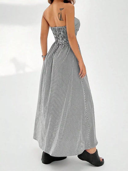 Hazel Blues® |  Striped Strapless Casual Maxi Dress