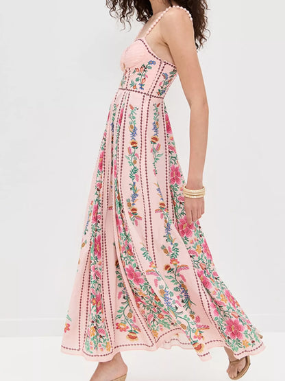Hazel Blues® |  Floral Print Sweetheart Neck Dress
