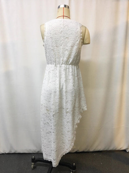 Hazel Blues® | Asymmetrical Hem Sleeveless Lace Dress