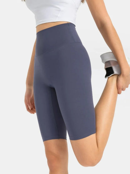 Hazel Blues® |  Millennia High Rise Wide Waistband Active Shorts