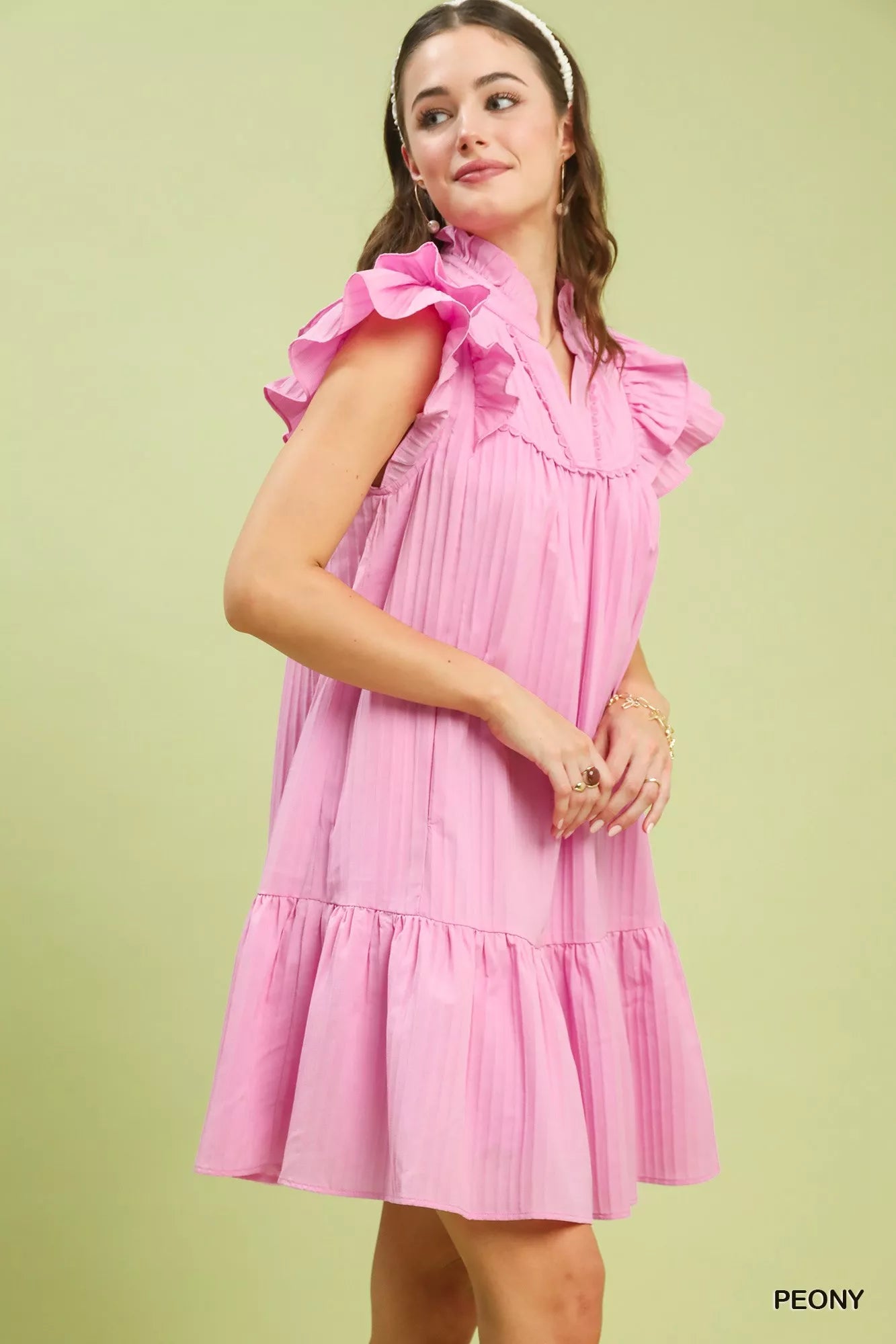 Hazel Blues® |  Umgee Flutter Sleeve Tiered Dress