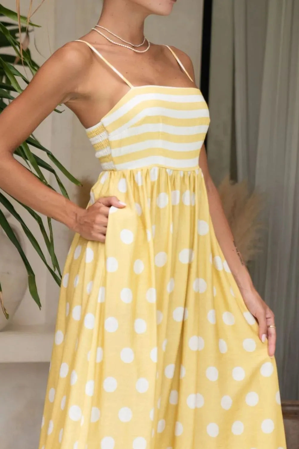 Hazel Blues® |  Polka Dot Square Neck Cami Dress