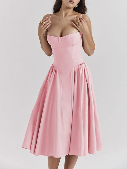 Hazel Blues® |  Ruched Sweetheart Neck Cami Dress
