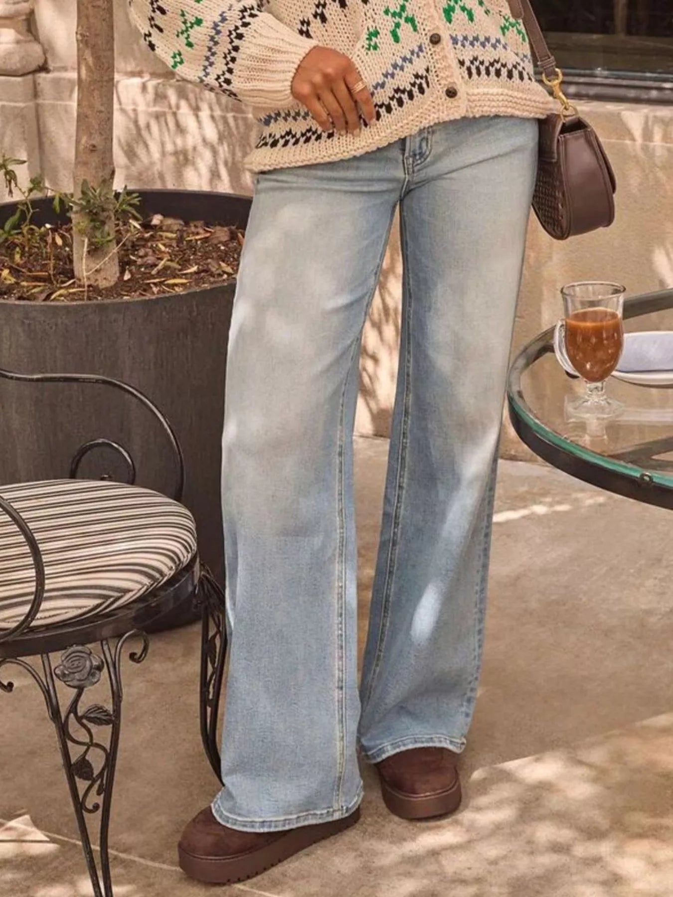 Hazel Blues® |  Washed Wide Leg Jeans