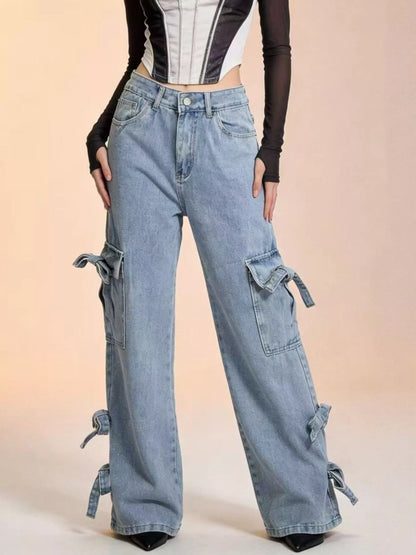 Hazel Blues® |  Bow Wide Leg Jeans