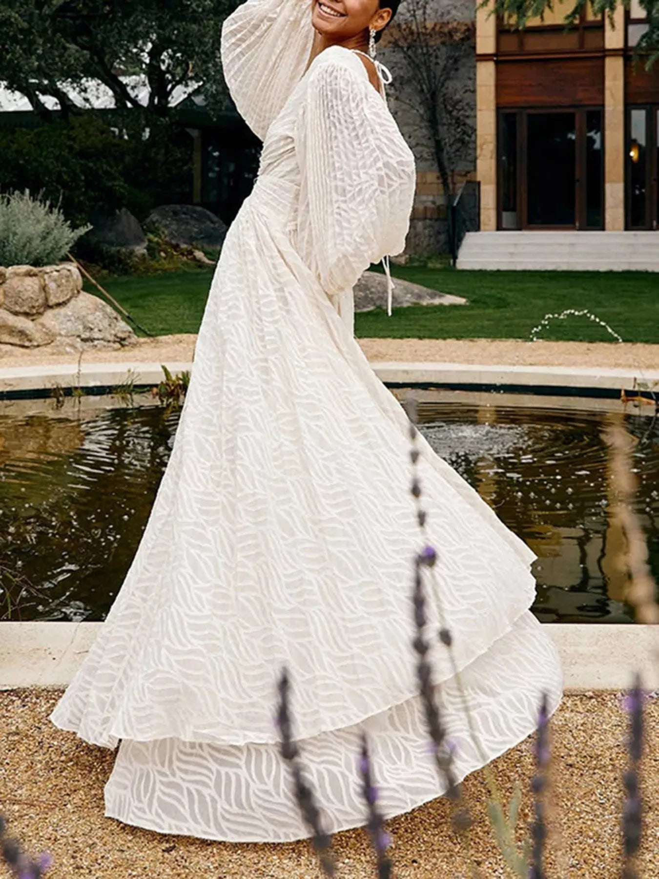 Hazel Blues® |  V-Neck Long Sleeve Maxi Dress