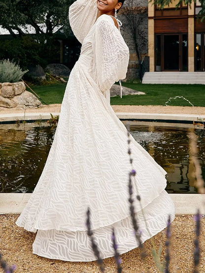 Hazel Blues® |  V-Neck Long Sleeve Maxi Dress
