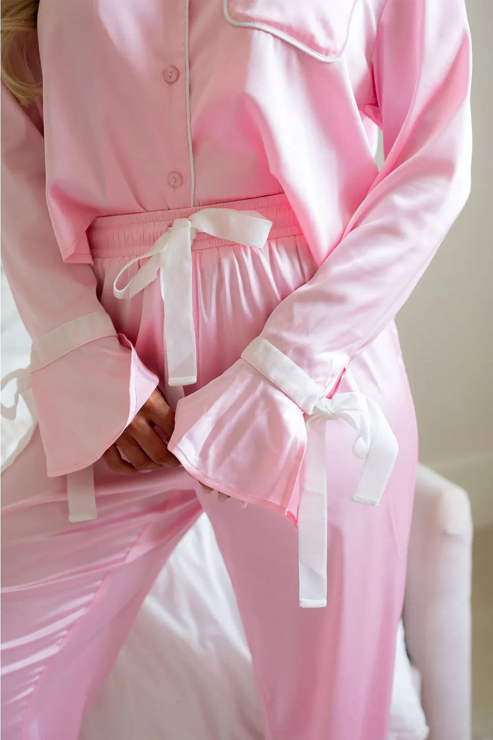 Hazel Blues® |  Collared Neck Long Sleeve Top and Pants Lounge Set
