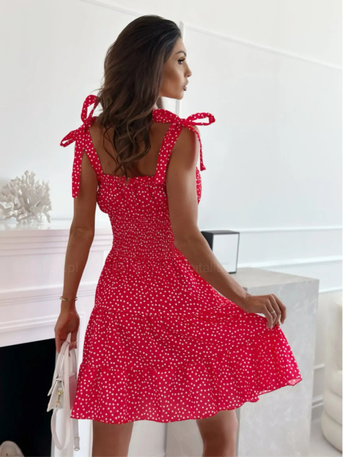 Hazel Blues® |  Polka Dot Square Neck Mini Cami Dress