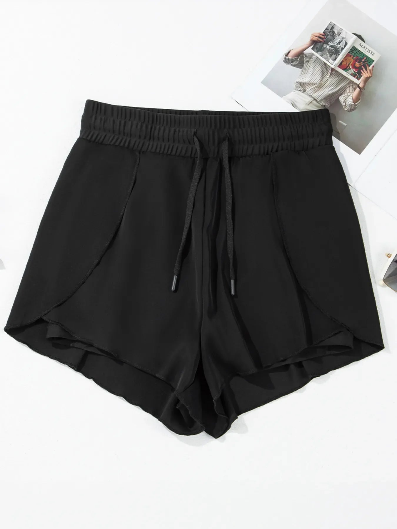 Hazel Blues® | High Waisted Drawstring Swim Shorts
