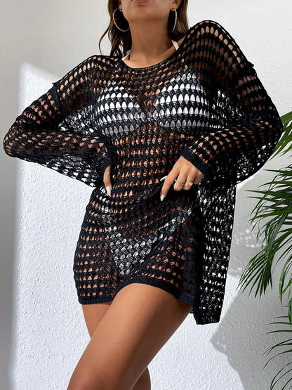 Hazel Blues® | Crochet Knit Long Sleeve Cover-Up