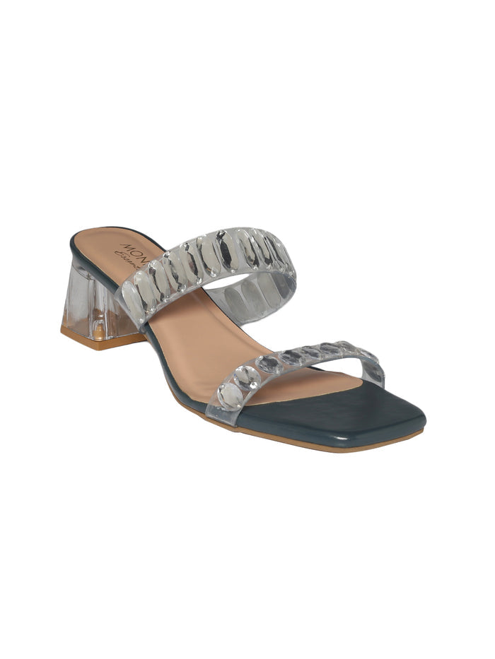 Carina Navy Blue Block Heels