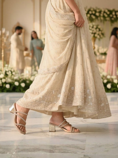 Carole Beige Block Heels