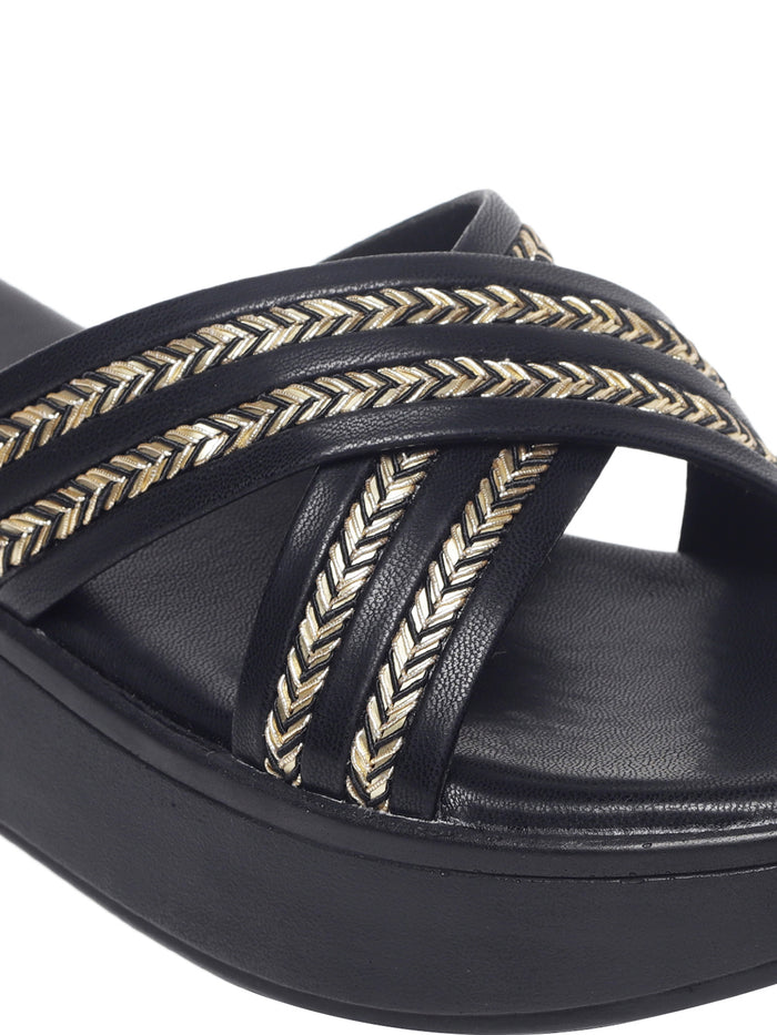 Carys Black Flatform Heels