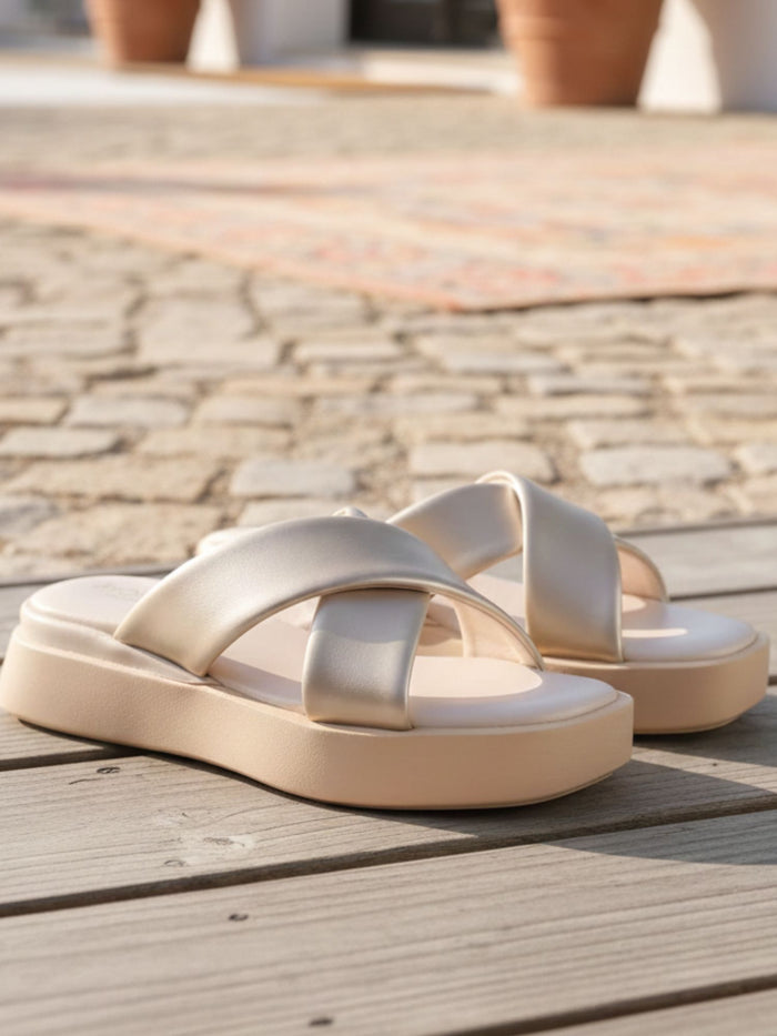Cassie Gold Flatform Heels