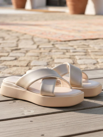 Cassie Gold Flatform Heels